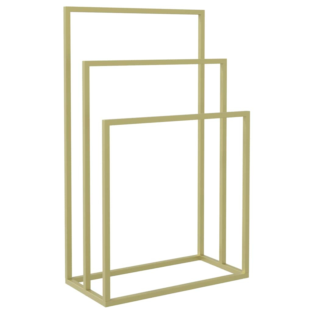 vidaXL toallero de pie de hierro dorado 48x24x79 cm