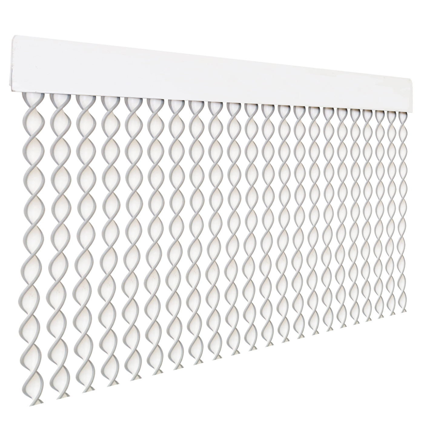 Cortina exterior o interior PVC ( 200x90cm, blanco+filo gris r3)