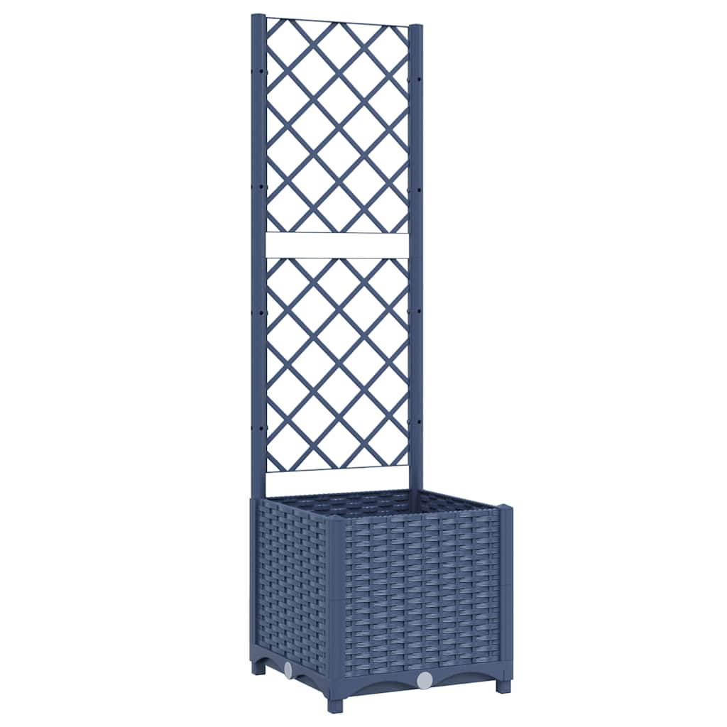 vidaXL jardinera de jardín con enrejado azul grisáceo 40x40x136 cm pp
