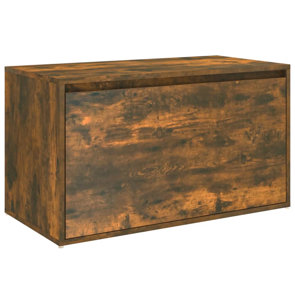 vidaXL banco pasillo madera contrachapada roble ahumado 80x40x45 cm