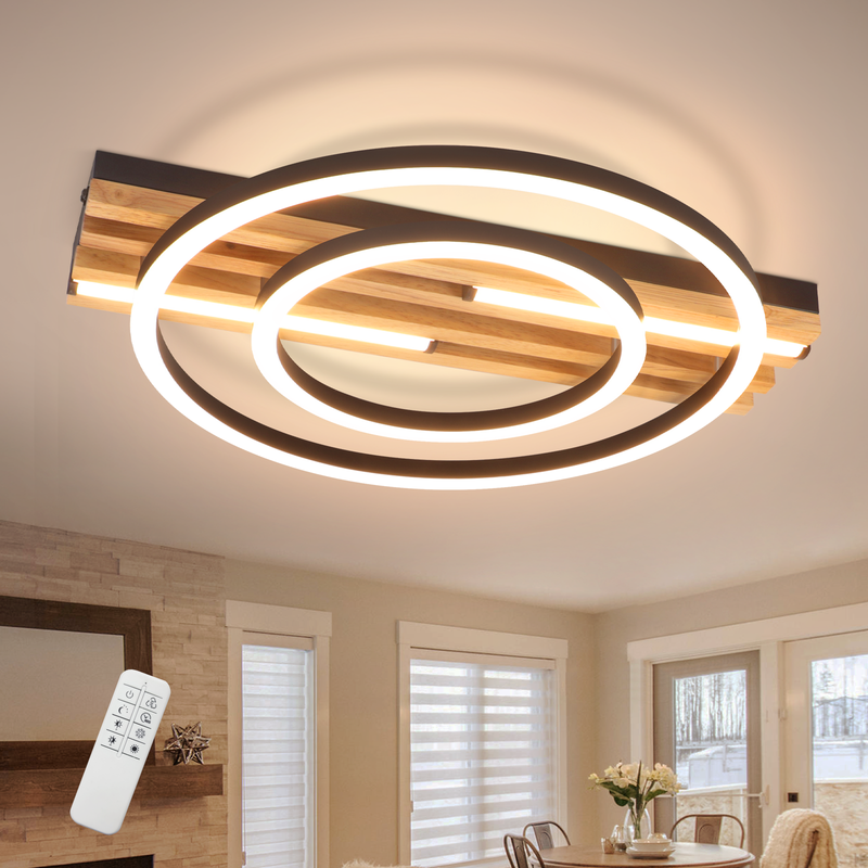 Nettlife lámpara de techo LED integrado marrón 38x21.8