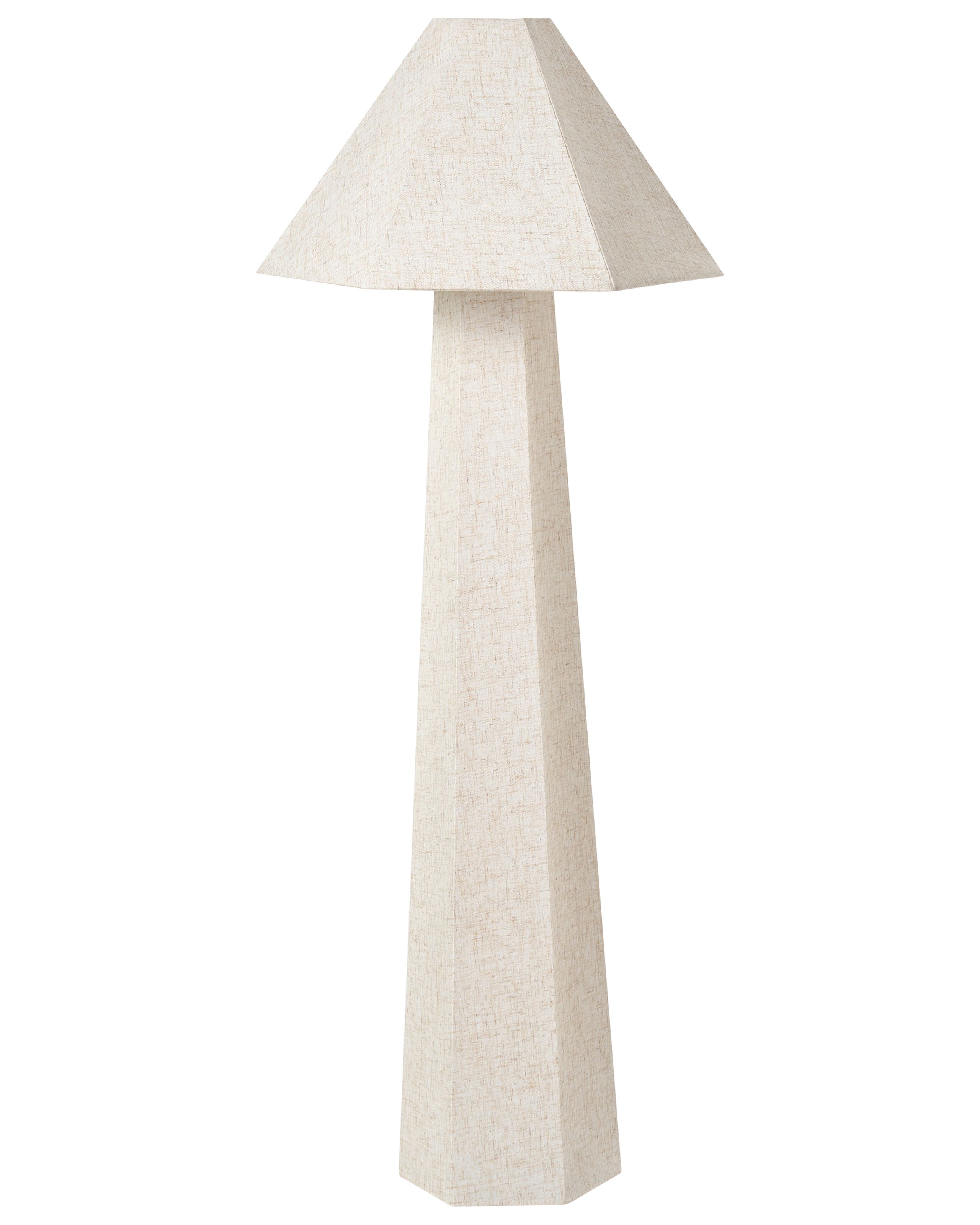 Lámpara de pie dembi lino sintético beige claro
