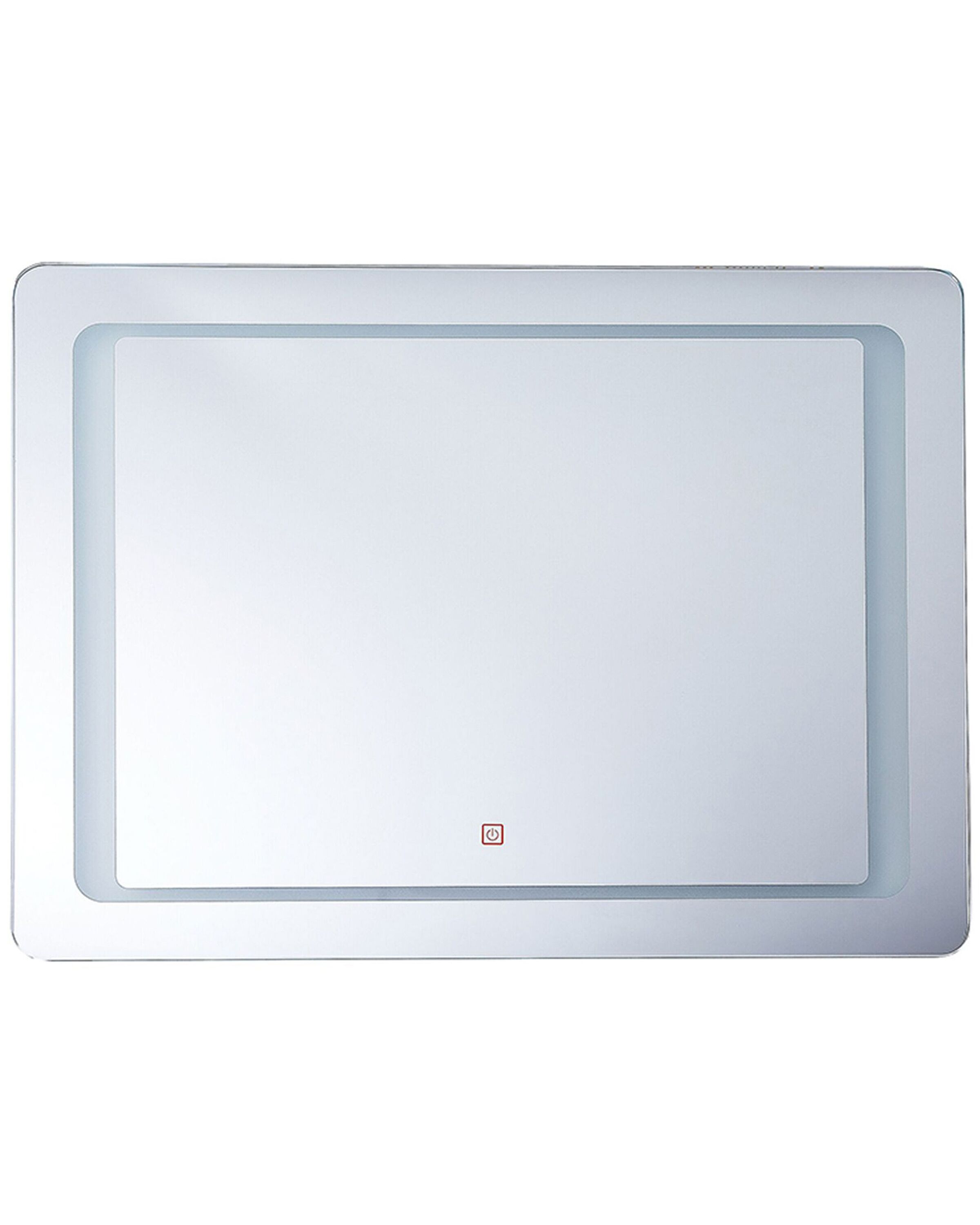 Espejo de baño LED wassy 80 cm 60 cm plateado