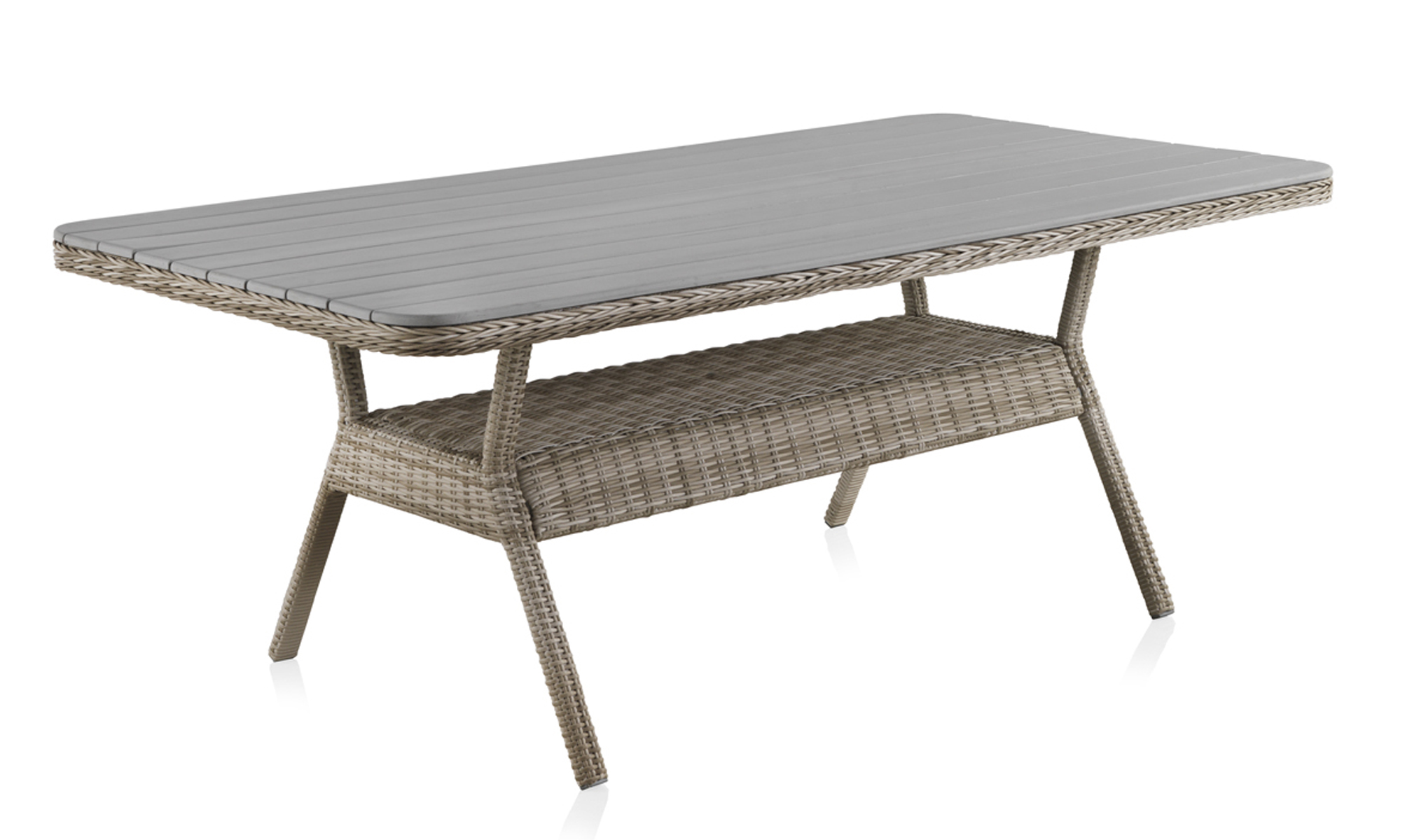 Mesa aluminio fibra sintética con tapa polywood 200x100, 200x100x74cm