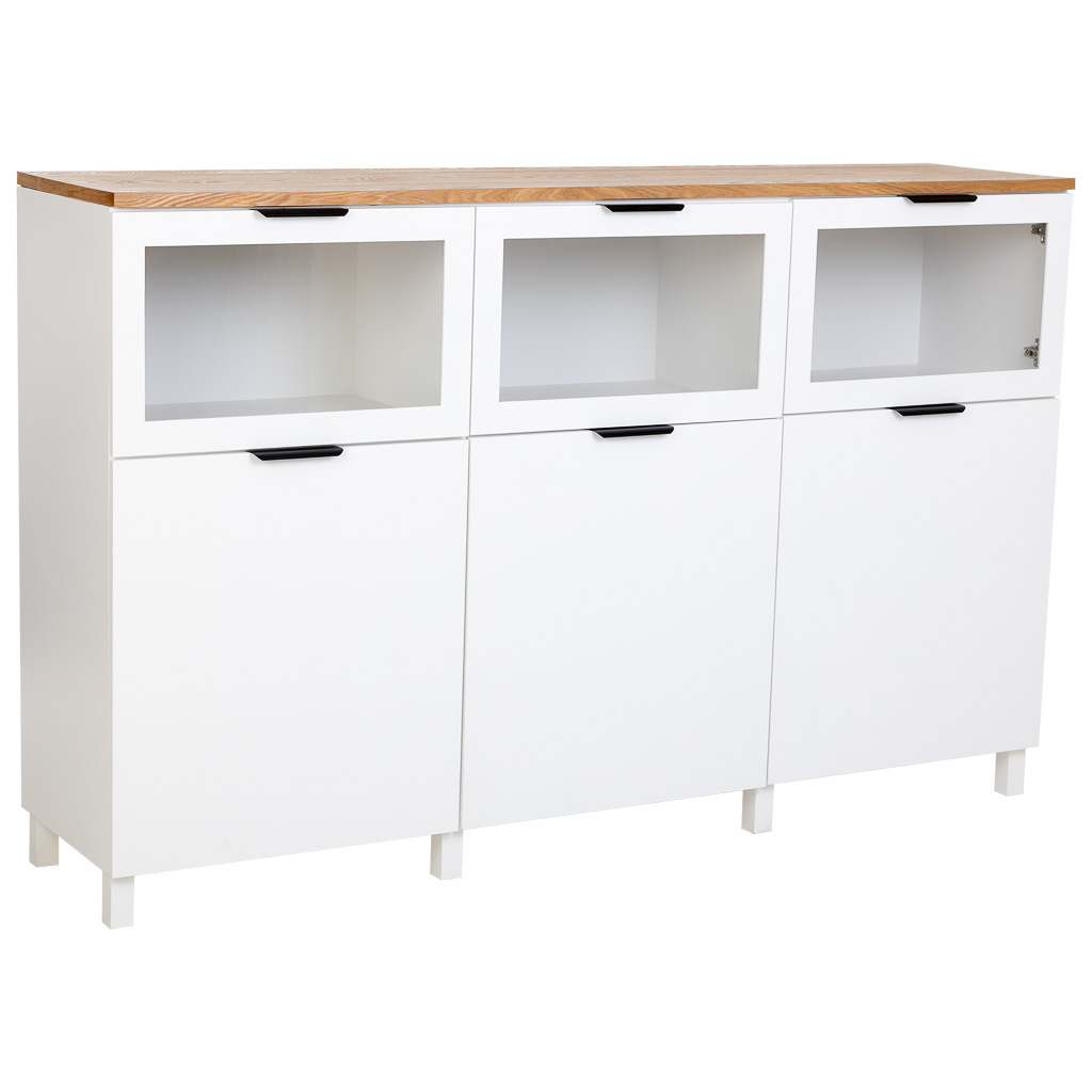 Aparador de madera blanco, de aglomerado, contrachapado, medidas 42x180x114