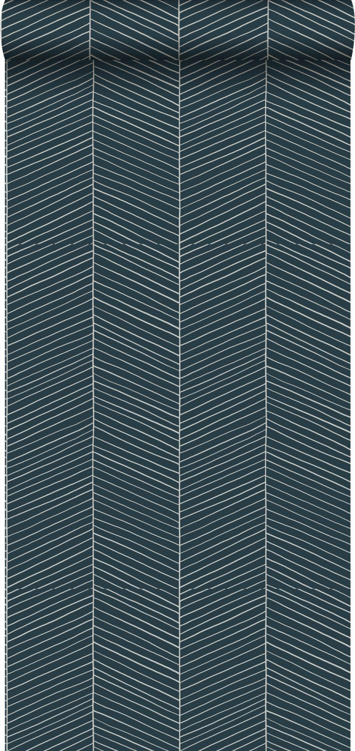 Walls4you papel pintado chevron azul - 53 cm x 10.05 m - 935324