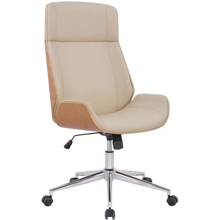 Silla de oficina regulable - beige crema - similpiel