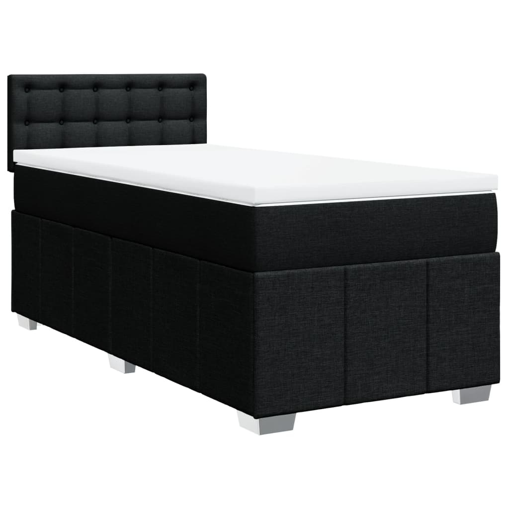 vidaXL cama box spring con colchón tela negro 100x200 cm