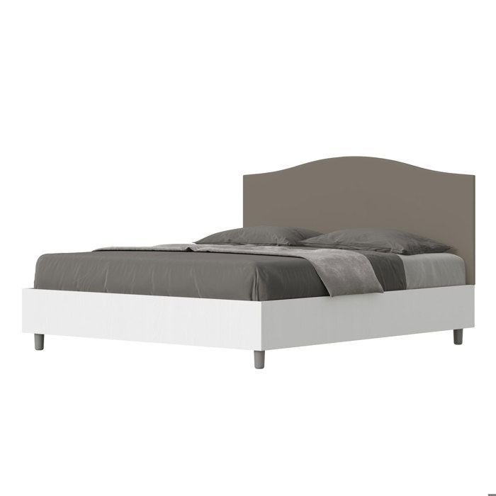 Cama con arcón 160x200 cm - capuchino y blanco