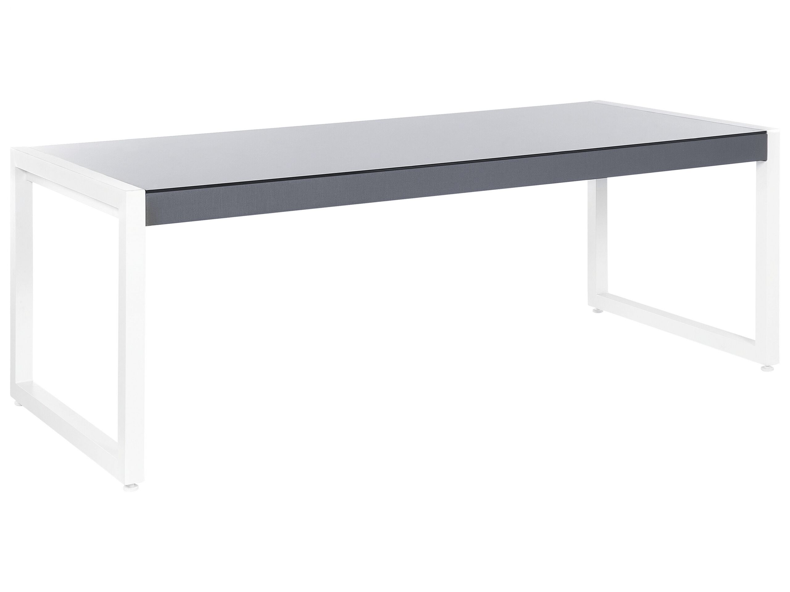 Mesa de jardín bacoli 210 cm 90 cm vidrio blanco crema