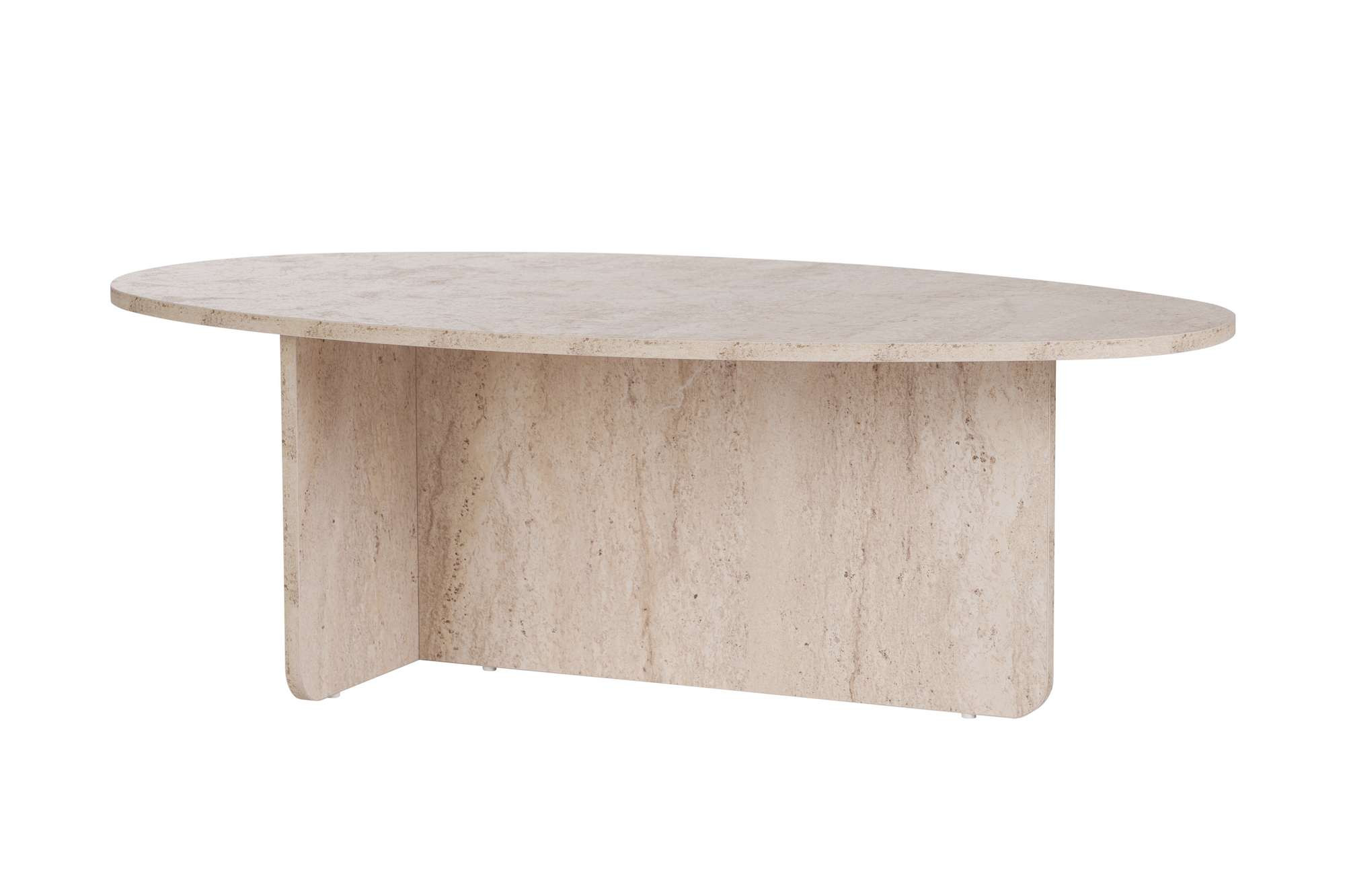 Mesa baja de madera "orba" - 120 x 65 x 40 cm - travertino