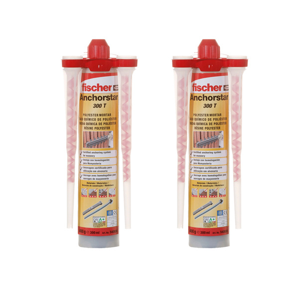 Taco químico poliéster 300 ml fischer pack 2 uds