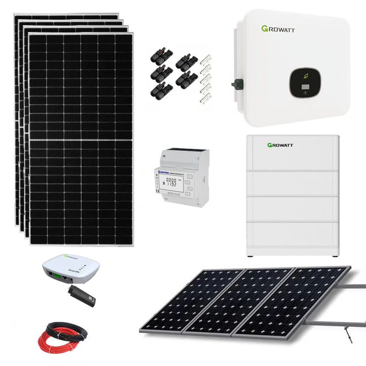 Kit solar fotovoltaico trifásico hibrido + 18 paneles 10000w 49,50wh