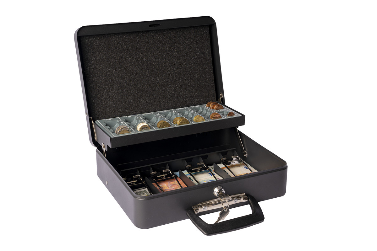 Arregui cashier clip c9244h-eur caja caudales con bandeja monedas y clips