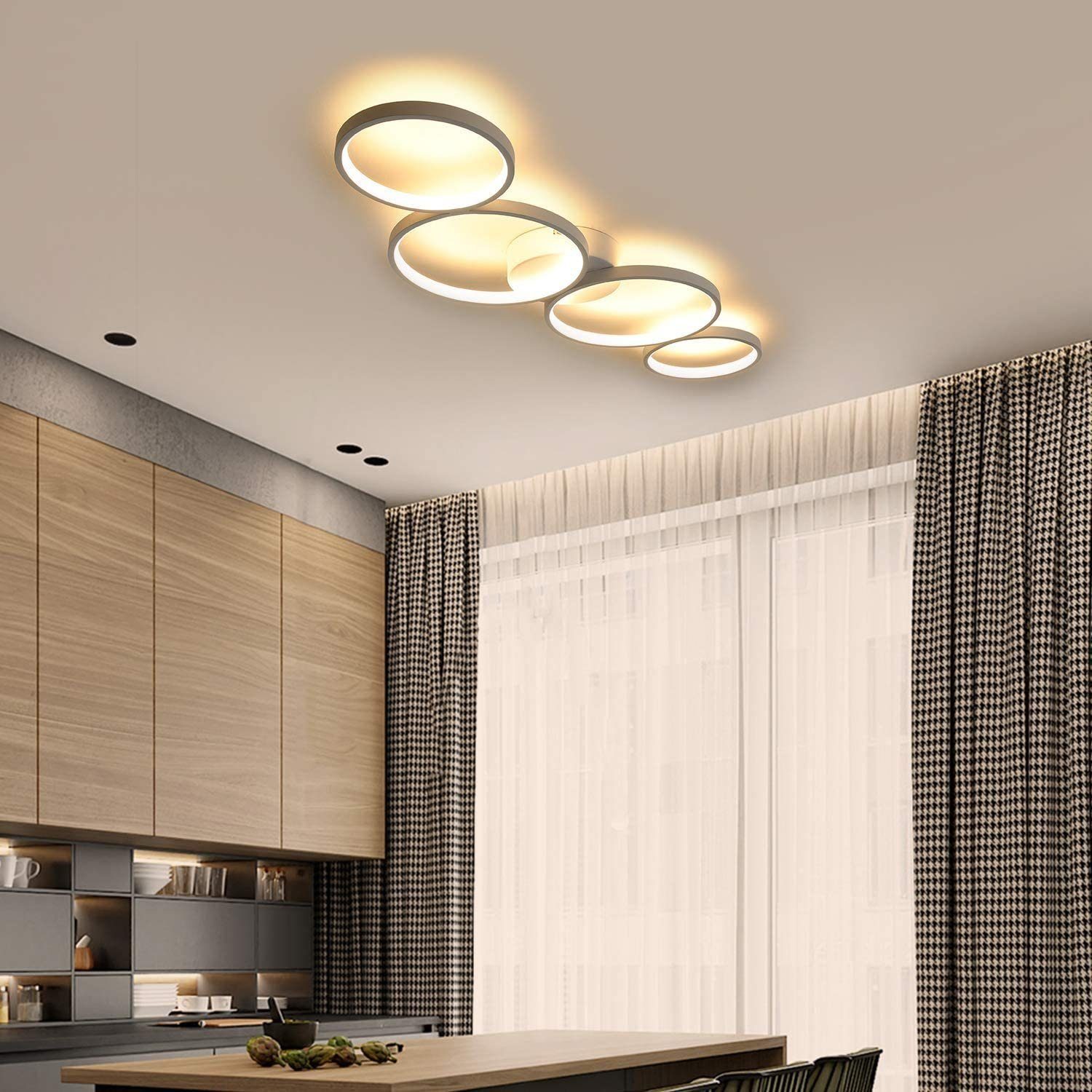 Nettlife lámpara de techo LED redonda moderna blanco cálido 3000k anillo