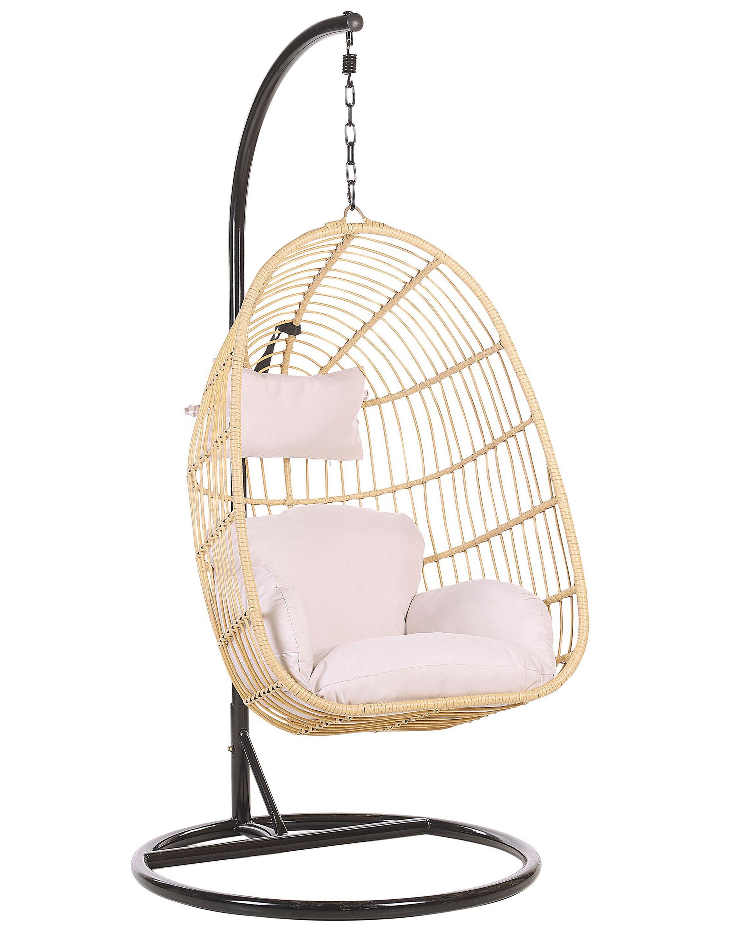 Sillón colgante con soporte casoli ratán sintético natural