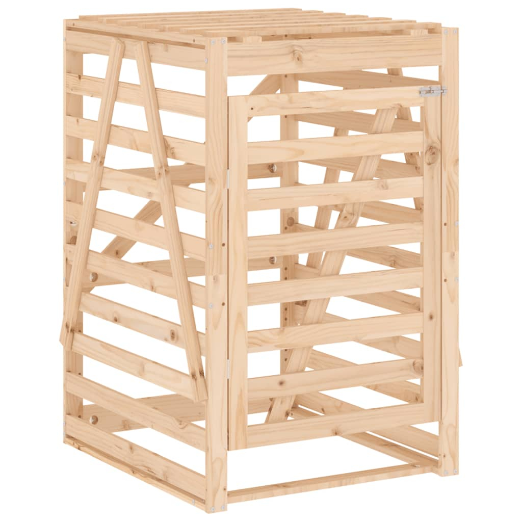 vidaXL cobertizo para cubos de basura madera maciza pino 84x90x128,5cm