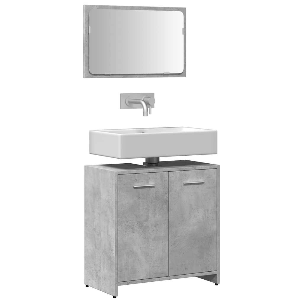 Armario de baño con espejo madera de ingeniería gris hormigón esb3633