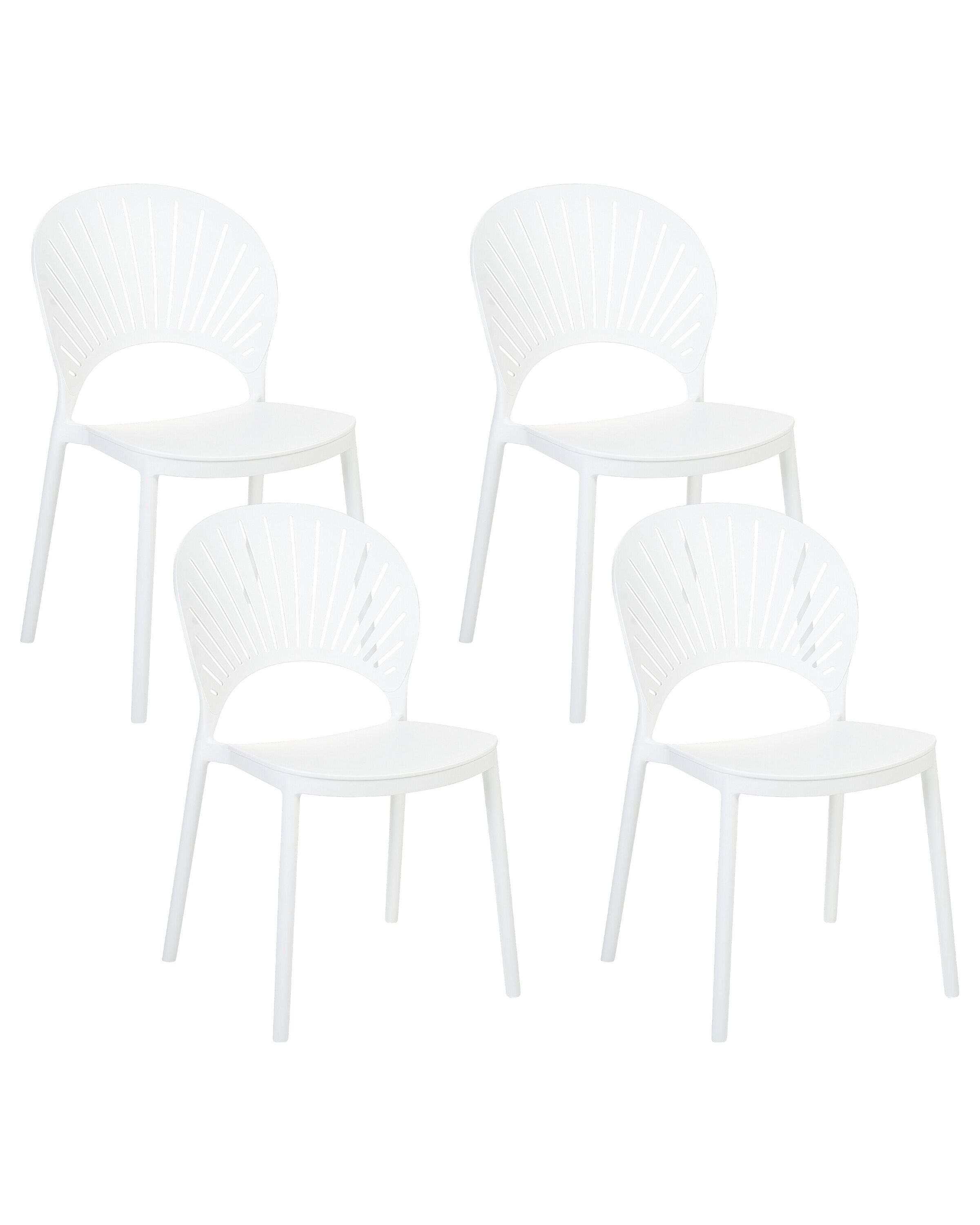 Conjunto de 4 sillas de jardín ostia blanco
