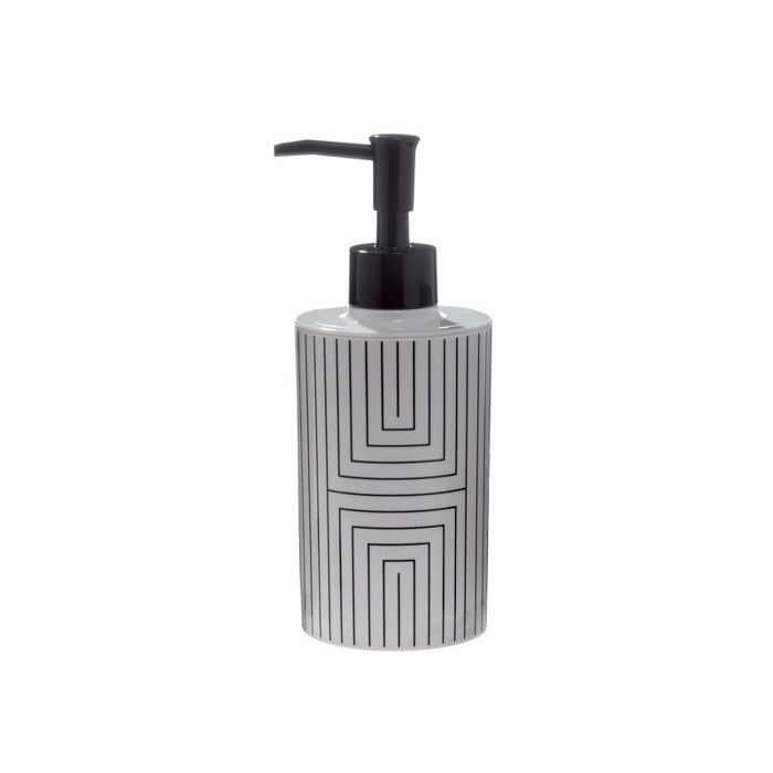 Distribuidor de jabón - spirella - gráfico - en poliresina - 360ml - negro