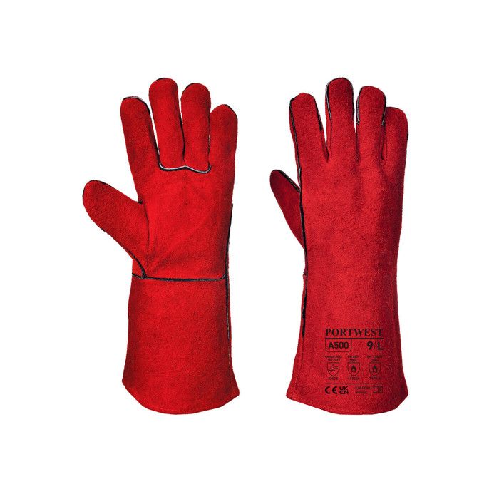 Guante de soldador color: rojo talla xl - portwest