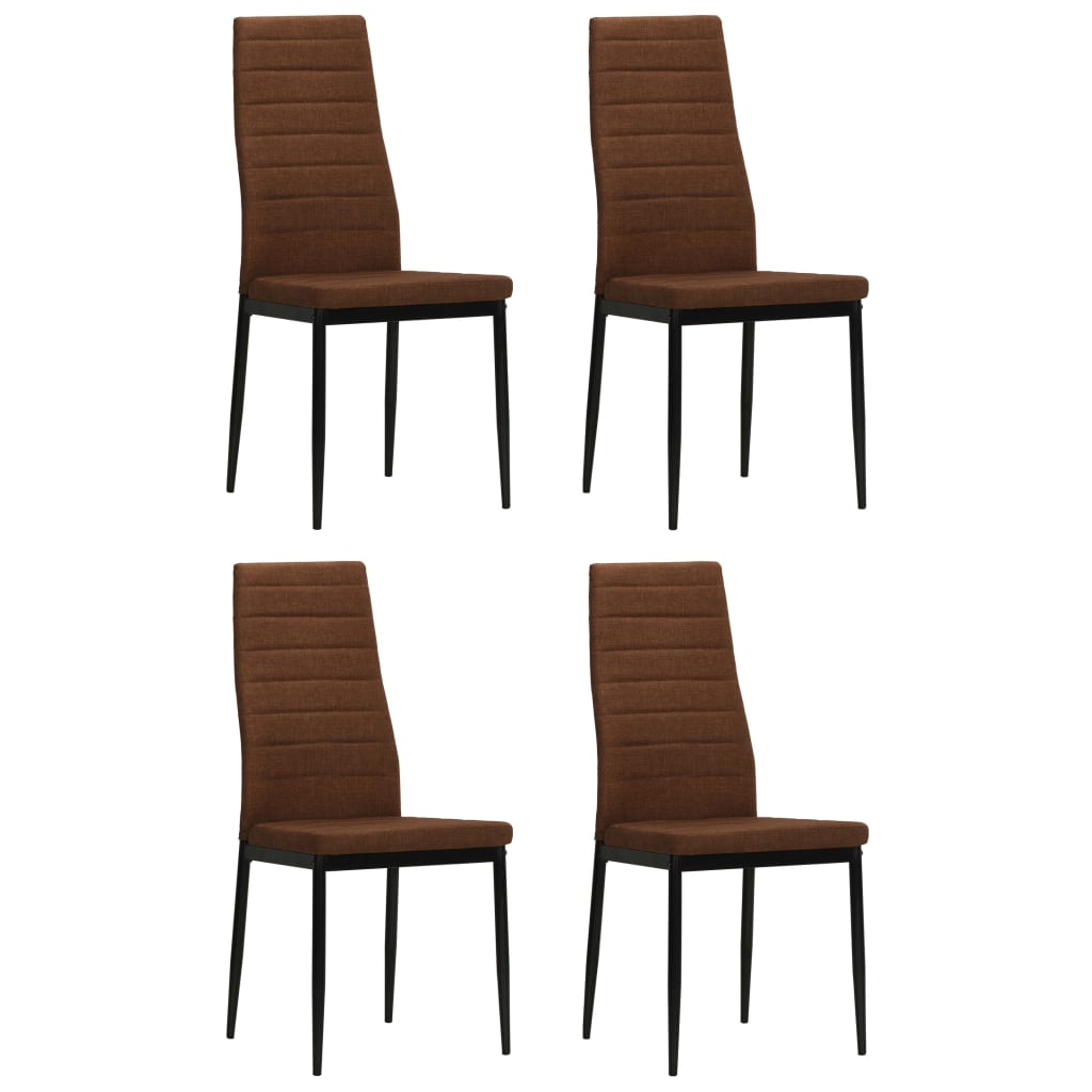 Sillas de comedor 4 unidades tela marrón qweo5487
