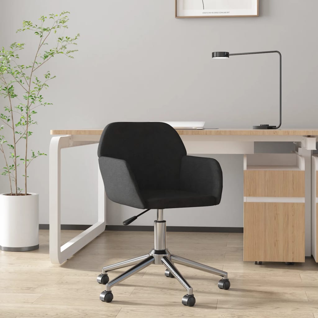 Silla de oficina giratoria de tela negra oif302817