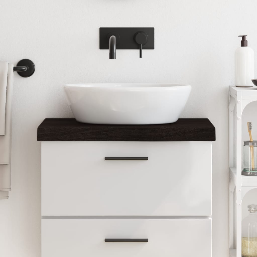 Encimera de baño madera tratada marrón oscuro 60x40x(2-6) cm eerf6578