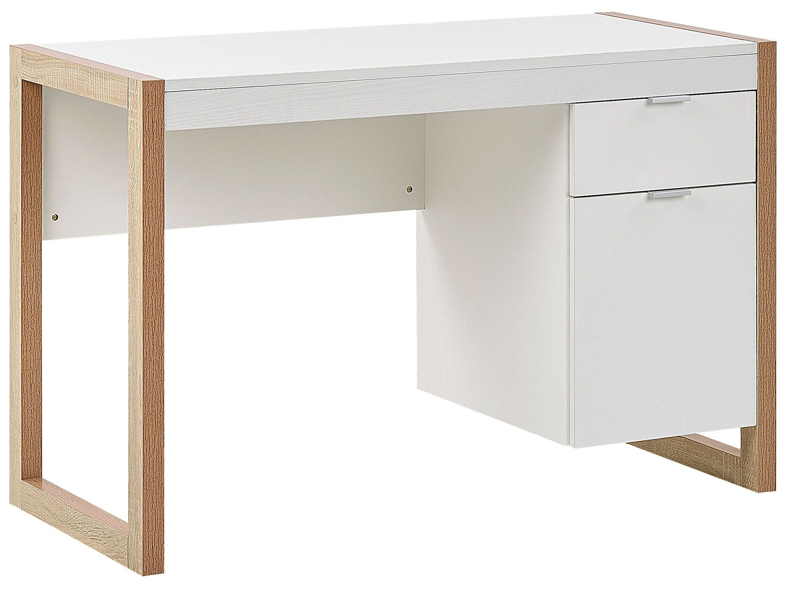 Escritorio johnson 112 cm 50 cm con almacenaje marrón/blanco