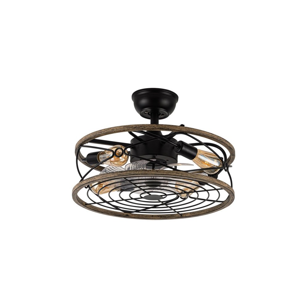 Ventilador dc 4xE27 50cm 8 aspas transparentes negro serie arcadia