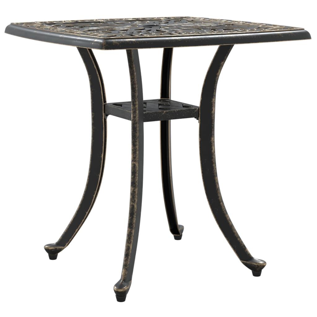 vidaXL mesa de jardín aluminio fundido bronce 53x53x53 cm