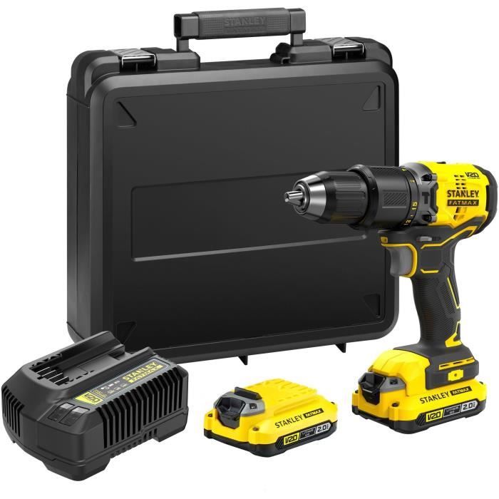 Perforadora atornilladora a percusión sin cable - 18v - stanley fatmax v20