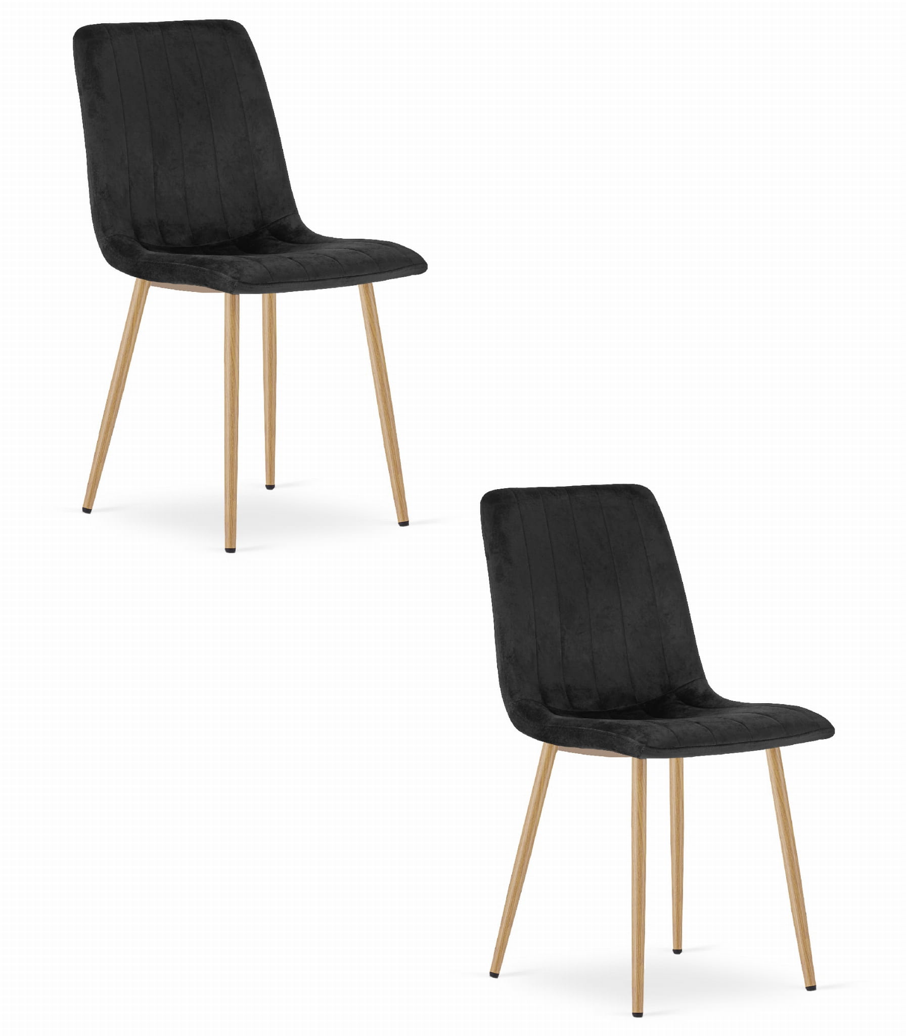 Valora sillas jewa terciopelo negro patas madera x2