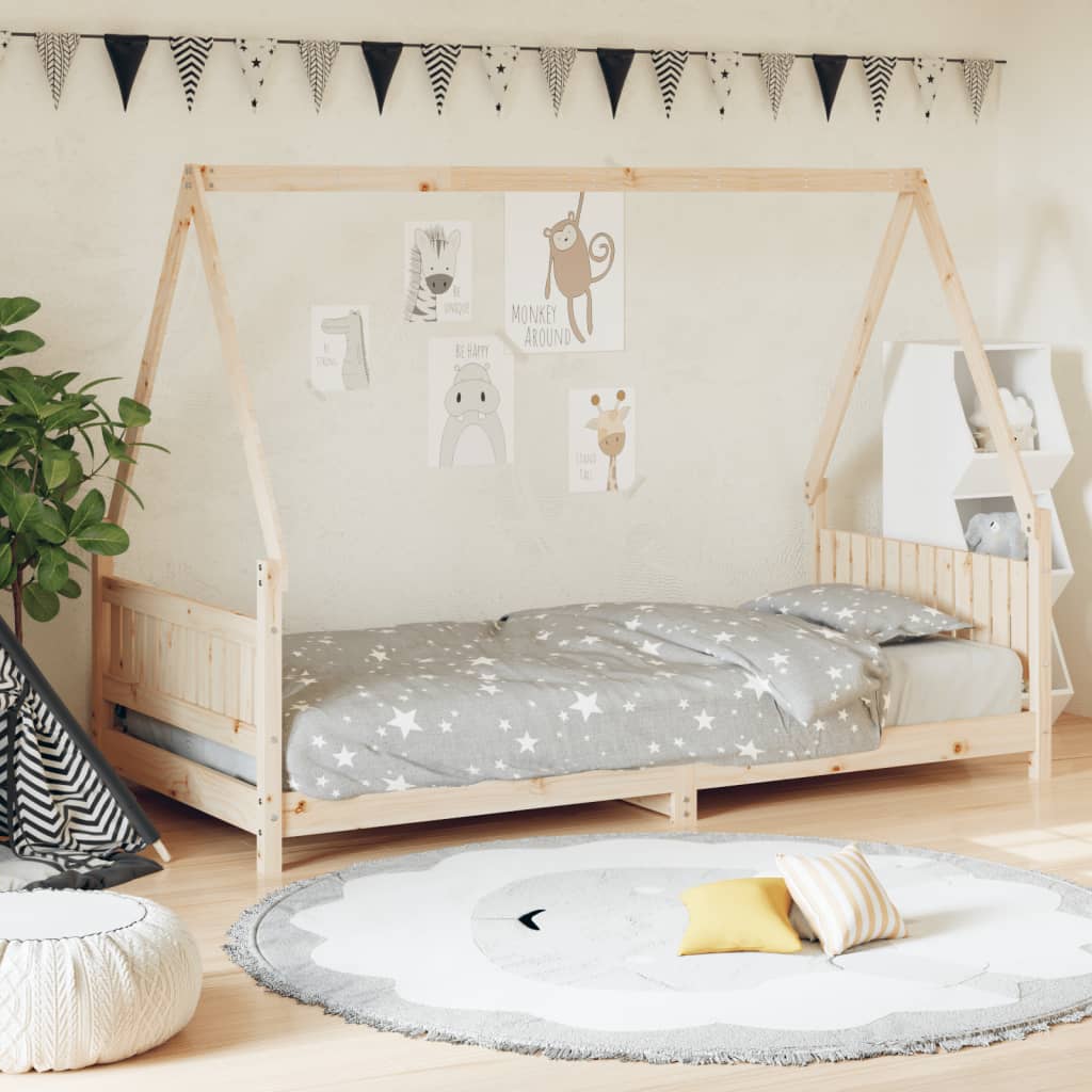 Cama 90x190 cm infantil madera maciza de pino