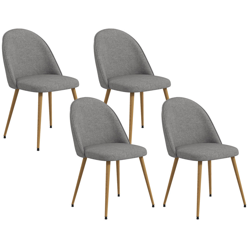 Sillas de comedor 50x52x83 cm poliéster, acero color gris Homcom
