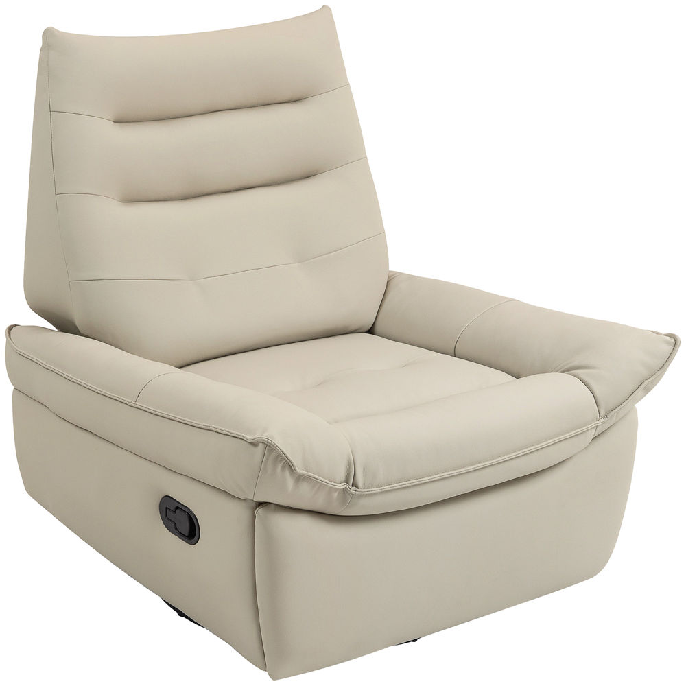 Sillón relax reclinable 97x94x98 cm cuero sintético color beige Homcom