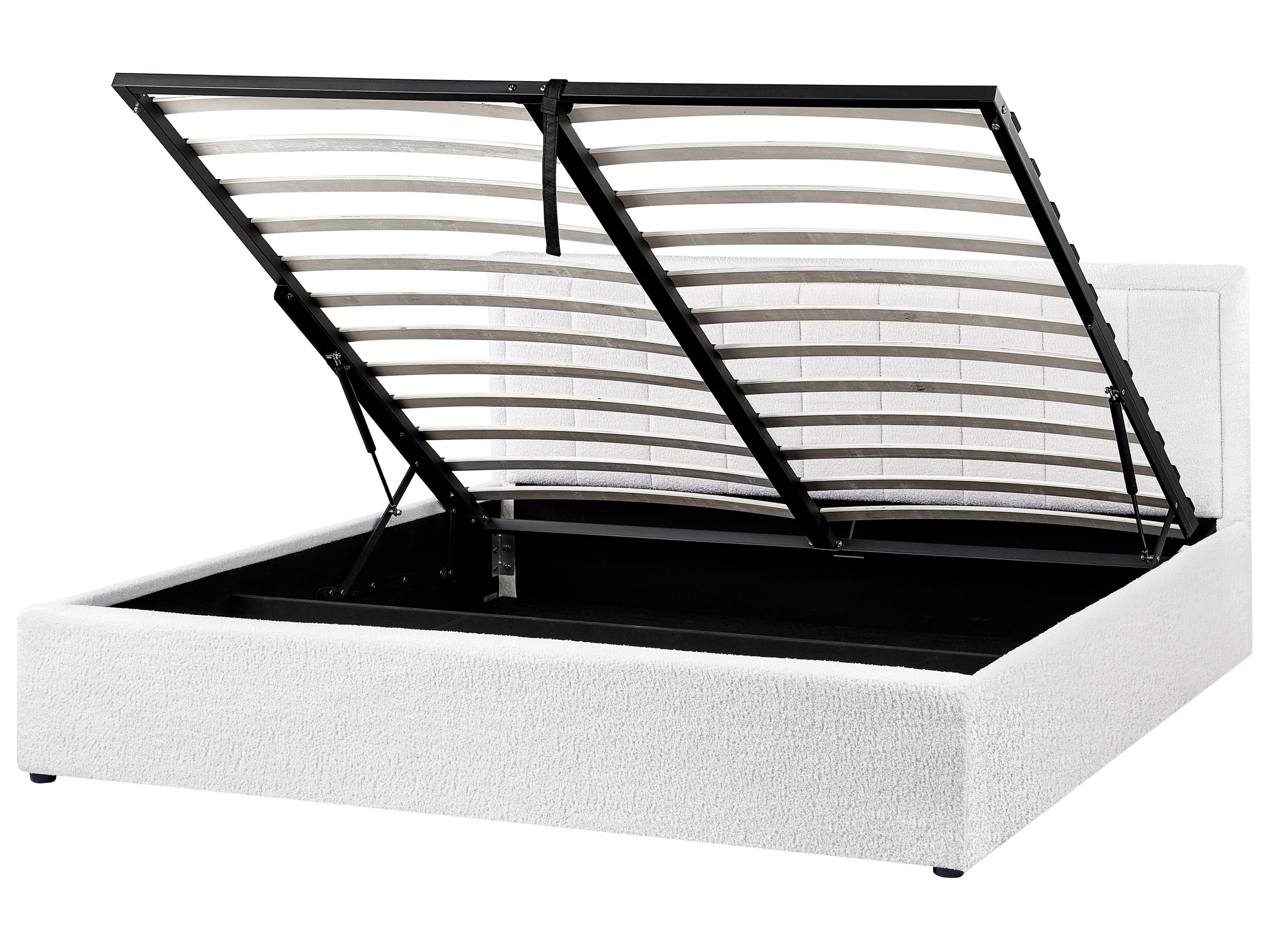 Cama con almacenaje montlaur bouclé blanco 180 x 200 cm