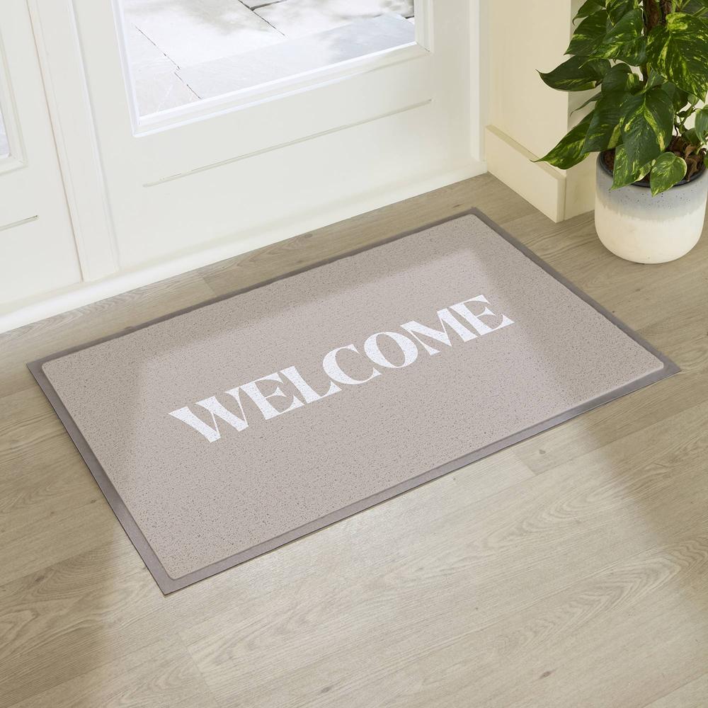 Felpudo de exterior welcome en color beige (90 x 60 cm)