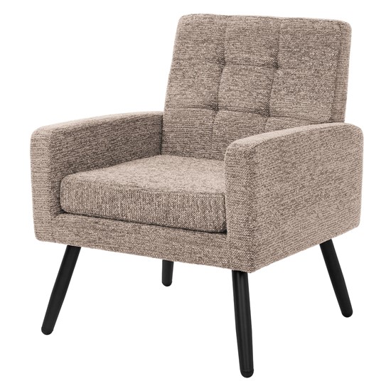 Sillón relax para salón de lectura, acero y tejido trenzado marrón