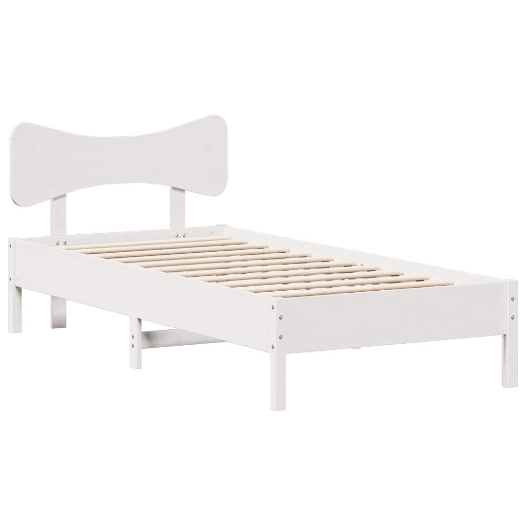 vidaXL estructura de cama sin colchón madera de pino blanca 90x200 cm