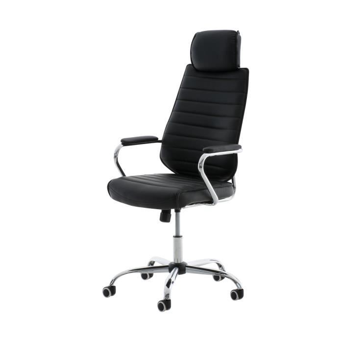 Silla de oficina ergonómica - polipiel negra - 1 pz