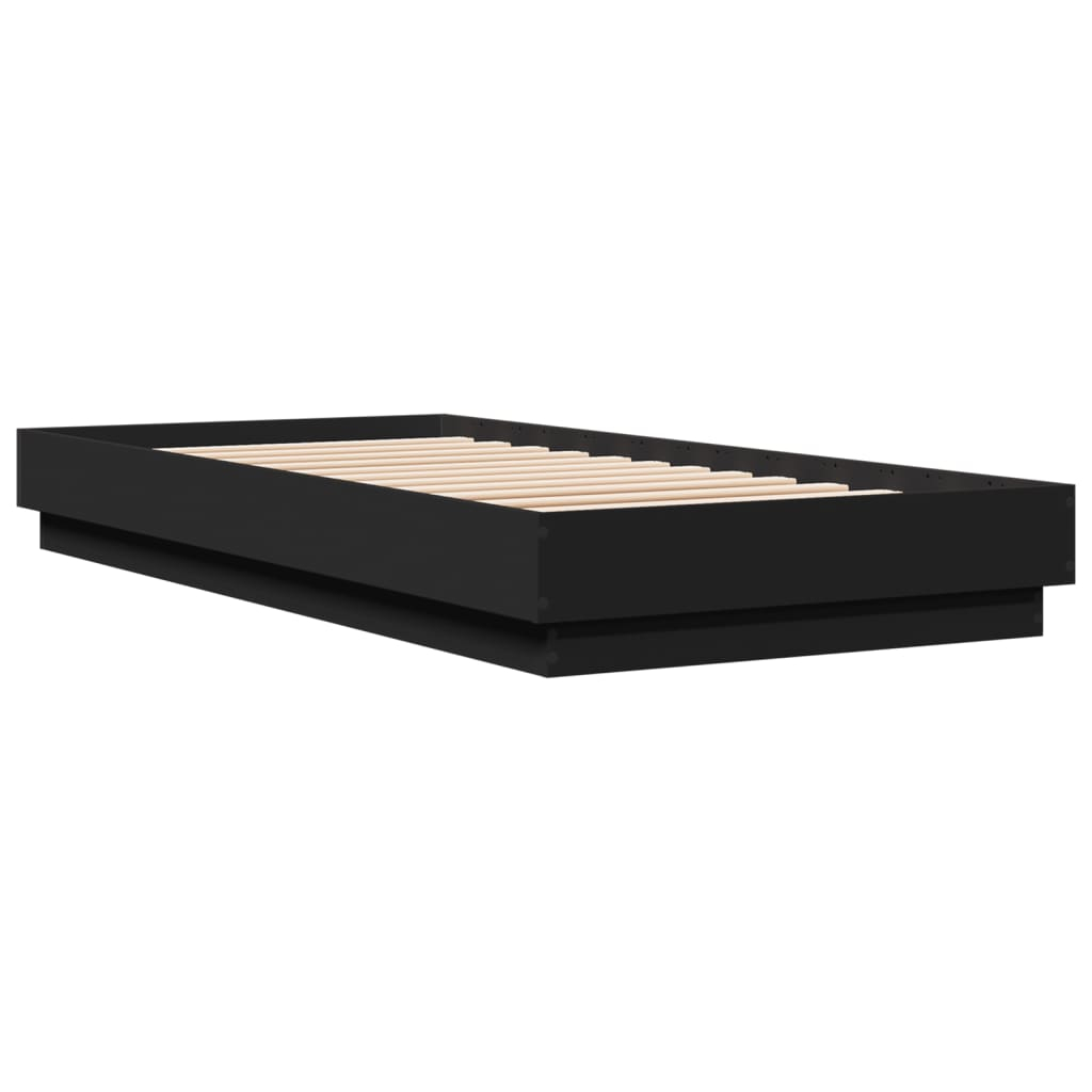 vidaXL estructura de cama madera de ingeniería negra 100x200 cm