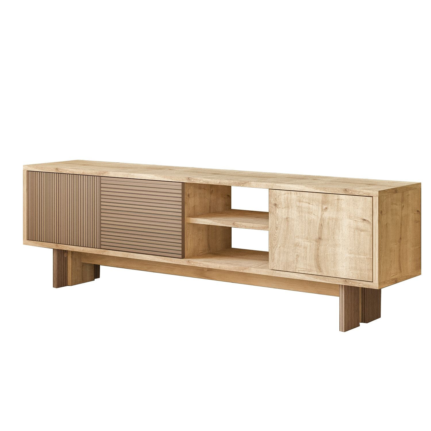Soporte de tv de madera "ravello" - 150 x 30 x 45 cm - beige