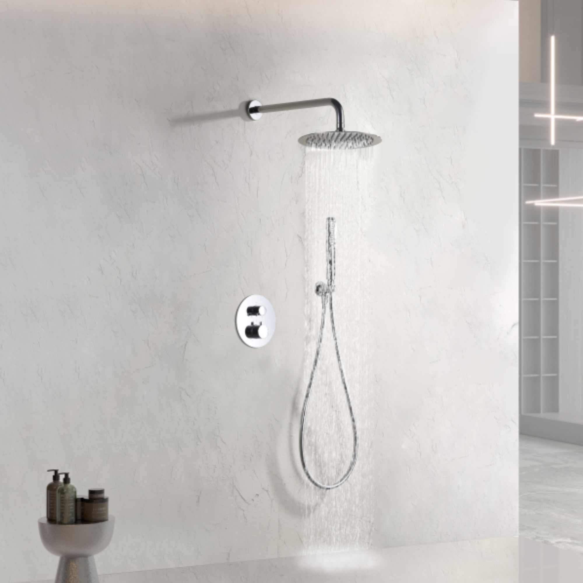 Imex columna ducha empotrada termostática cromado serie nápoles