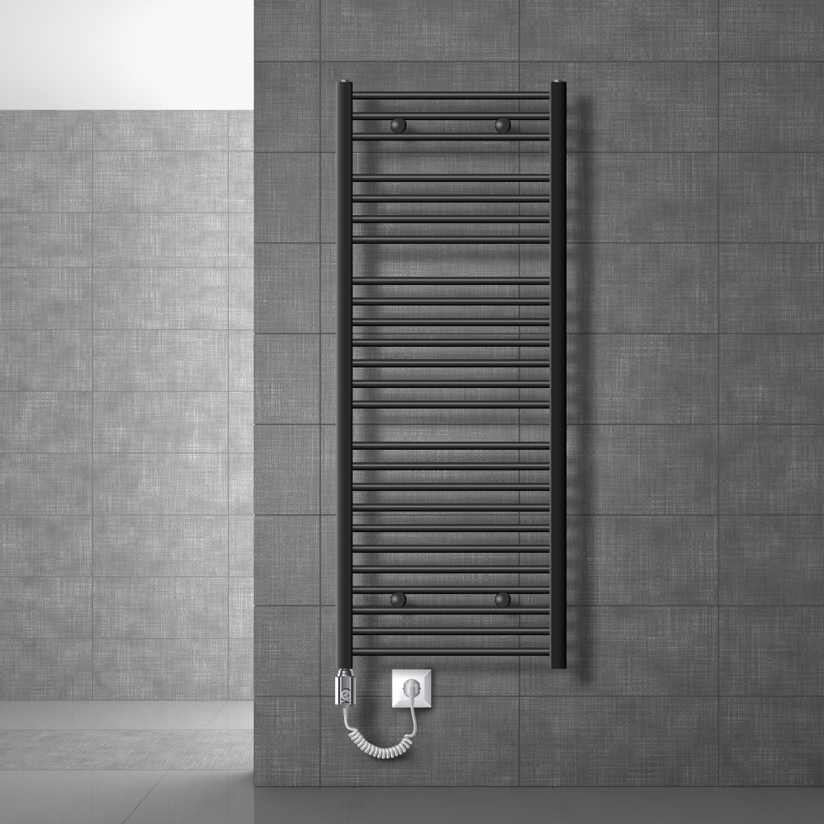 Radiador eléctrico para baño sahara 600 x 1500 mm antracita