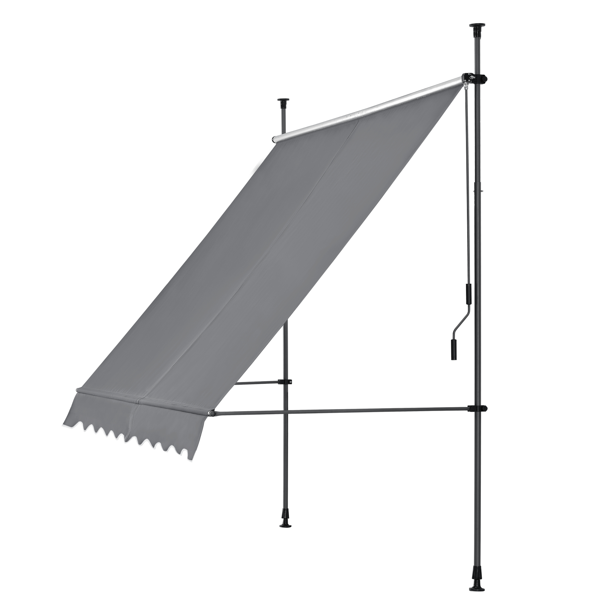 Toldo articulado barras telescópicas 200 x 120 x 220-309 cm gris medio