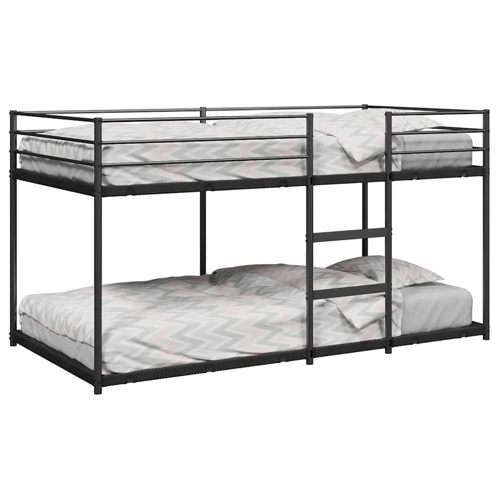 Cama 107x203 cm,litera sin colchón acero negro rhu2784