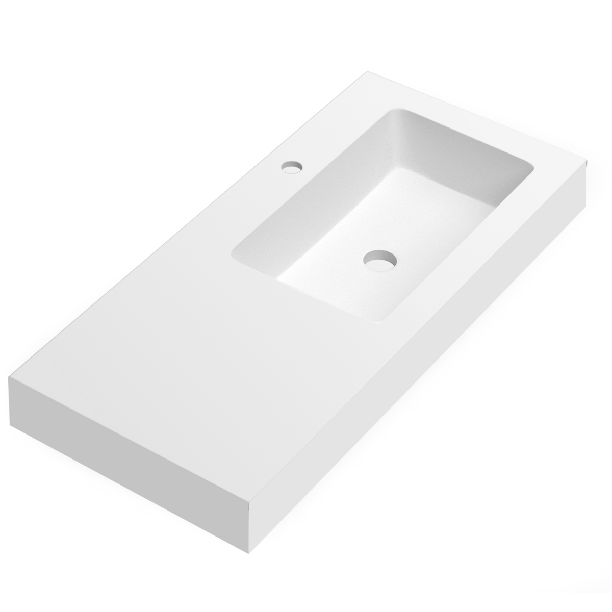 Lavabo con faldón para baño blanco mate 140cm (70+70)