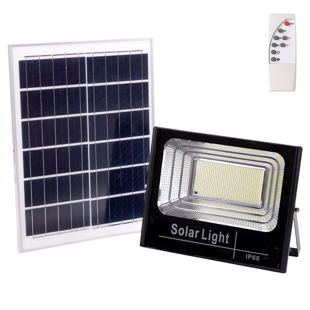 Proyector LED solar 200w 6500k panel: 6v/20w batería: 3,2v/15000mah contro