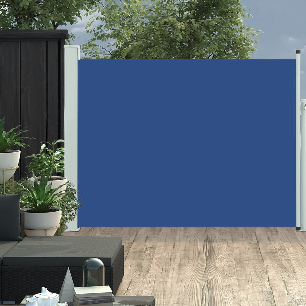 Toldo lateral retráctil de jardín azul 140x500 cm ety5834104